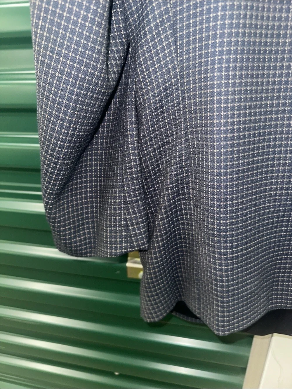 Men's Navy/ tan Check Blazer - Classic Tailored Look